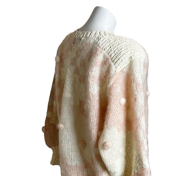 FIA Italia vintage pink and cream crew neck sweater with Pom Poms size S - Picture 7 of 16